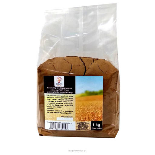 Naturalny słód jęczmienny mielony MALT IT 40 - palony lekko czekoladowy - 1 kg