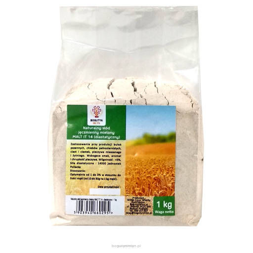 Naturalny słód jęczmienny mielony MALT IT 14 - diastatyczny - 1 kg